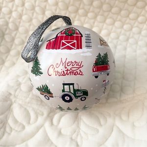 Christmas Ornament Hollow for Gifting with Country Farm Pattern